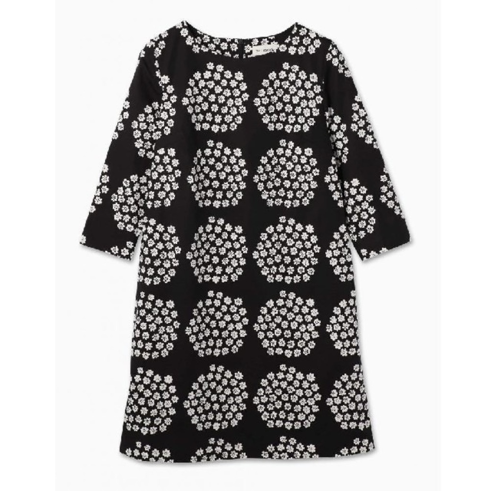 Marimekko Kaksin dress black with beige flowers, size xs